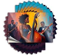 Calcomanías para ventana de coche, una vibrante banda de jazz que actúa apasionadamente. 10 piezas de accesorios de coche divertidas calcomanías para coche (12 x 18 cm)