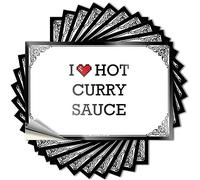 Calcomanías personalizadas para decoración de sala de belleza, laptop, impermeable, con texto en inglés "I Love Hot Curry Sauce para Hydro Flask", calcomanías de vinilo para artículos de regalo de