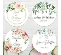 Calcomanías personalizadas para recuerdos de boda, calcomanías redondas personalizadas para despedida de soltera (6 cm)