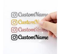 Calcomanías personalizadas para redes sociales, calcomanía personalizada con nombre de usuario, logotipo de marca, vinilo para ventana de coche, vinilo 3D UV DTF, transferencia de cinta reflectante