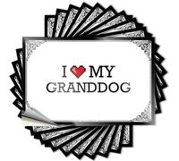 Calcomanías personalizadas para ventana, impermeable, con texto en inglés "I Love My Granddog" para Hydro Flask, calcomanías de vinilo para beber regalo de vacaciones (6 x 9 cm)