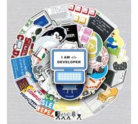 Calcomanías programadoras para jóvenes y adultos, 50 unidades de pegatinas de vinilo para programación para coche, moto, bicicleta, monopatín, snowboard, equipaje, portátil, maleta, casco, moto