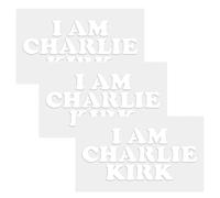 Calcomanías rectangulares para parachoques con texto en inglés "I Am Charlie Kirk - Memory Memorial 2025 - Calcomanía de vinilo para ventana de coche, camión, laptop, descansa en paz, en memoria de