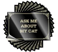 Calcomanías resistentes a los arañazos con texto en inglés "Saying Life Science Positive Cover Ask Me About My Cat" (8 x 12 cm)