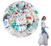 Calcomanías temáticas médicas, calcomanías de médico, etiquetas de vinilo impermeables | Hoja de calcomanías vibrantes de 50 piezas con resistente a la intemperie, decoración creativa de dibujos