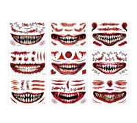 Calcomanías Temporales de Halloween Calcomanías de Maquillaje de Cicatrices Realistas para Halloween, Cosplay y Noche Frío Fácil de Aplicar Herida para Cara y Cuerpo Accesorios de Disfraz Espeluznante