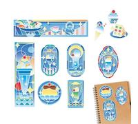 Calcomanías transparentes para álbumes de recortes, calcomanías temáticas de de té | Calcomanías de álbumes de recortes para papelería, álbum de fotos, marco de fotos, computadora, cuaderno