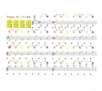 Calcomanías transparentes para teclado de piano con símbolos de notas para 88, 61, 49, 37 teclas, etiquetas reutilizables de PVC para principiantes que aprenden música