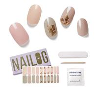 Calcomanías y Autoadherentes para Uñas, 20Pcs Semi Cured Nail Polish Stickers, Envolturas de uñas de Larga Duración para Mujeres con Acabado de Gel Suave, Kit de Tiras de Nail Art, Tea Time