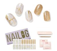 Calcomanías y Autoadherentes para Uñas, 20Pcs Semi Cured Nail Polish Stickers, Envolturas de uñas de Larga Duración para Mujeres con Acabado de Gel Suave, Kit de Tiras de Nail Art, White Marble