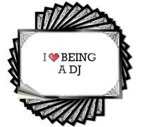 Calcomanías y calcomanías de casco duro con texto en inglés "I Love Being A Dj", divertidas calcomanías y calcomanías para parachoques (6 x 9 cm)
