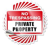 Calcomanías y calcomanías de casco duro con texto en inglés "No Trespassing Private Property Funny Sticker 10 Pcs Funny Stickers for Cars Car Stickers for Men (12 x 18 cm)