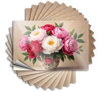 Calcomanías y calcomanías de sombrero duro con diseño de armonía floral: un ramo de peonías en un jarrón decorativo, 10 calcomanías y calcomanías divertidas para coche de carreras y letreros de bar