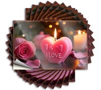 Calcomanías y calcomanías para caja de herramientas, vela en forma de corazón con texto en inglés "I Love Written On It", 10 unidades, calcomanías divertidas para ventana de coche (12 x 18 cm)