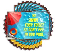 Calcomanías y calcomanías para caja de herramientas We Swim to Your Toilet So Don't Pee in Our Pool. 10 calcomanías para coche para hombre (6 x 9 cm)