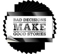 Calcomanías y calcomanías para coche con texto en inglés "Bad Decisions Make Good Stories", 10 unidades, para hombre, cueva, calcomanías divertidas para coche (12 x 18 cm)