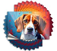 Calcomanías y calcomanías para coche, diseño de retrato de un lindo perro, 10 calcomanías divertidas para decoración de cueva de hombre y accesorios (12 x 18 cm)