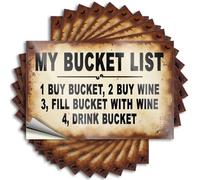 Calcomanías y calcomanías para coche My Bucket List: calcomanías divertidas para cubo de vino, 10 calcomanías de broma para adultos (8 x 12 cm)