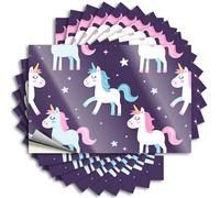 Calcomanías y calcomanías para coche, unicornios mágicos en cielo nocturno estrellado, 10 calcomanías divertidas para decoración de cueva de hombre y accesorios (8 x 12 cm)