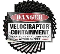 Calcomanías y calcomanías para el coche Danger Velociraptor Containment Funny Sticker 10 Pcs Car Stickers Stickers Funny Adult (Tamaño: 8 x 12 cm)
