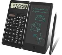 Calculador científico portátil con Tableta de Escritura, calculadora científica de ingeniería con batería Solar y con Bloc de Notas,para Oficina, Escuela