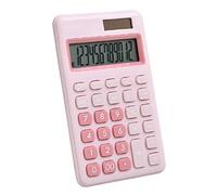 calculadora, Calculadora electrónica de Mano con Pantalla 12 dígitos y batería Solar Doble Uso for Estudiantes niños(Roze)
