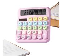 calculadora, calculadora estética de escritorio de 12 dígitos con botones redondos de sensación mecánica, calculadora electrónica Kawaii con energía solar para oficina, escuela, regalo