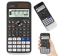 Calculadora científica, 552 funciones 10+2 dígitos, pantalla escrita, con funda protectora, calculadora multifunción, calculadora para útiles escolares, estudiantes, profesores, oficina, hogar