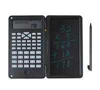 Calculadora científica con Tableta de Escritura LCD borrable, calculadora matemática Pantalla LCD de Dos líneas con Bloc de Notas, Tableta de Escritura, Material imprescindible