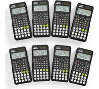 Calculadora científica de 8 piezas, suministros escolares, 401 funciones, pantalla de 2 líneas, calculadora de escritorio para estudiantes de secundaria