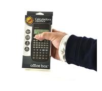 Calculadora científica Office Box 240 funciones - Pantalla grande 12 dígitos, batería de botón, cubierta protectora impresa, aprobada PAU, funciones de álgebra y fracciones, apagado automático (Negro)