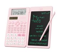 Calculadora científica para Estudiantes, calculadora científica Plegable de 82 MS con Bloc de Notas para Suministros de Escuela Media y preparatoria, Rosa