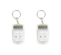 Calculadora compacta de llavero con pantalla de 8 dígitos y tapa protectora, herramienta matemática ligera para estudiantes y compras, calculadora en miniatura para regalo de tareas de matemáticas