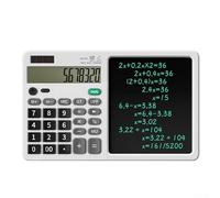 Calculadora con tableta de escritura, calculadora de tableta de escritura a mano con pantalla de 12 dígitos, pantalla LCD de protección ocular, función clara de un solo toque para estudio y uso en la
