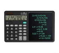 Calculadora con tableta de escritura, calculadora de tableta de escritura a mano con pantalla de 12 dígitos, pantalla LCD de protección ocular, función clara de un solo toque para estudio y uso en la