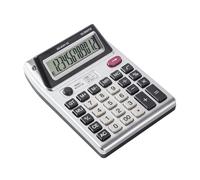 Calculadora de 12 dígitos con pantalla lateral con ABS antigolpes para auditorías financieras y uso en el aula, calculadora de doble pantalla para aula y oficina