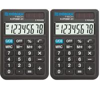 Calculadora de Bolsillo DONAU Tech/K-DT2081-01 función raíz de 8 dígitos/ 90x60x11mm/ Color: Negro/calculadora con Pantalla de 8 dígitos (Paquete de 2)