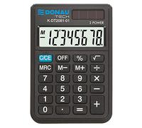 Calculadora de Bolsillo DONAU Tech/K-DT2081-01 función raíz de 8 dígitos/ 90x60x11mm/ Color: Negro/calculadora con Pantalla de 8 dígitos