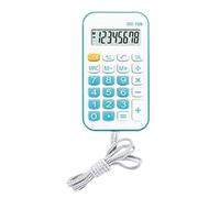 Calculadora de Bolsillo Mini pequeña Herramienta informática básica portátil para Estudiantes Oficina Material ABS con Cuerda Diseño de Moda Ligero y Duradero (Azul)
