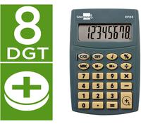 Calculadora de Bolsillo Xf03 8 Digitos Pilas Color Gris 99X64X9 Mm