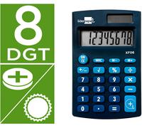 Calculadora De Bolsillo Xf06 8 Digitos Solar Y Pilas Color Azul 98X62X8 Mm