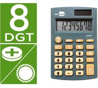 Calculadora De Bolsillo Xf07 8 Digitos Solar Y Pilas Color Gris 98X62X8 Mm