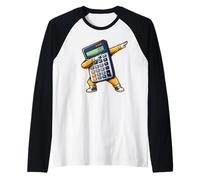 Calculadora de Dabbing Cálculo matemático Gráfico novedoso Camiseta Manga Raglan