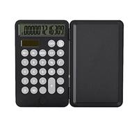 Calculadora de dígitos herramienta de contabilidad portátil con tapa y tablero de escritura a mano, calculadora básica de 12 dígitos para reuniones de oficina (color: negro)