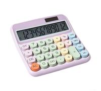 Calculadora de escritorio LCD grande púrpura ergonómica para diseño modo de alimentación dual para matemáticas finanzas papelería necesidades 15.3x14cm (púrpura)