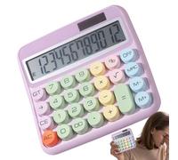 Calculadora de escritorio, máquina de adición de botones grandes de 12 dígitos, pantalla LCD de 5 pulgadas con inclinación de 15 grados, accesorio financiero duradero para escuela, hipoteca, banca