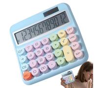 Calculadora de escritorio, máquina de adición de botones grandes de 12 dígitos, pantalla LCD de 5 pulgadas con inclinación de 15 grados, accesorio financiero duradero para escuela, hipoteca, banca