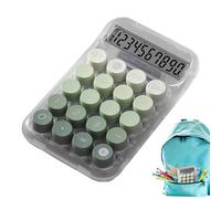 Calculadora de escritorio mecánica: calculadora con estilo de teclado transparente de 5,91 pulgadas, dispositivo de cálculo portátil antideslizante, herramienta numérica con botón de degradado con dis