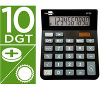 Calculadora de escritorio solar Xf20 de 10 dígitos y baterías - Negro