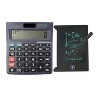 Calculadora de impuestos, calculadora contable con almohadilla LCD de 4.4 pulgadas, botones grandes, LCD de 2 líneas de 10 + 2 dígitos, energía solar dual y batería con función de impuestos y